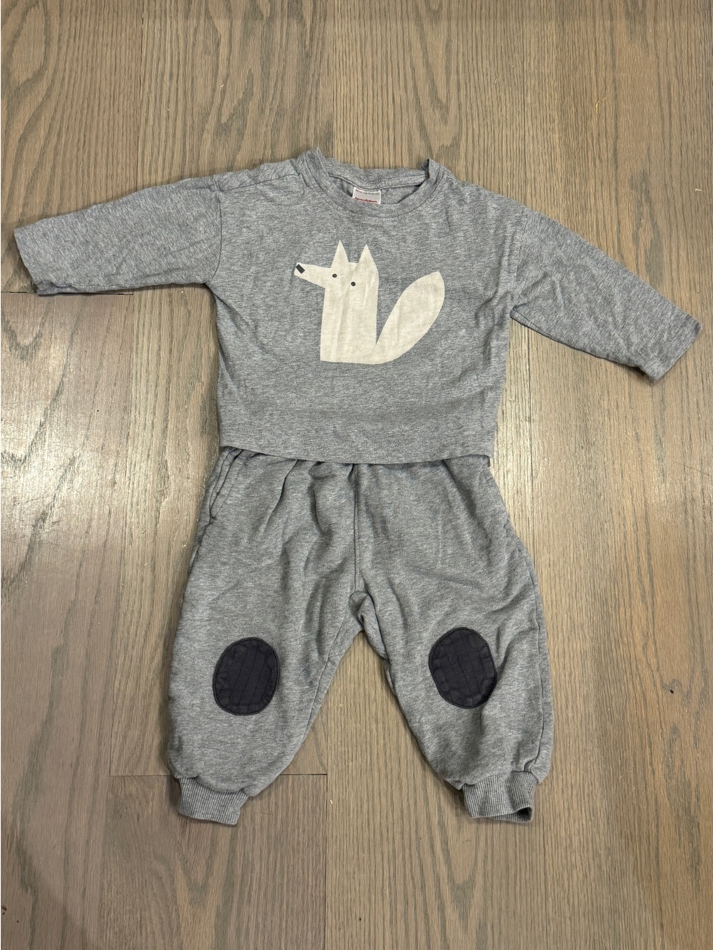 Hanna Andersson Gray Sweatshirt & Joggers with Cream Fox Graphic